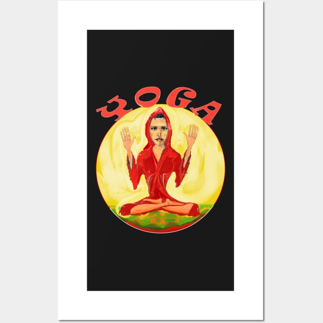 Namaste Yoga Lovers Goddess Yogini Gift Wall Art by PlanetMonkey